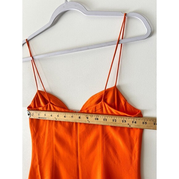 Reformation Ocean Dress Size 4 Orange Sweetheart-Neck Woven Mini Slip Dress - Picture 10 of 15